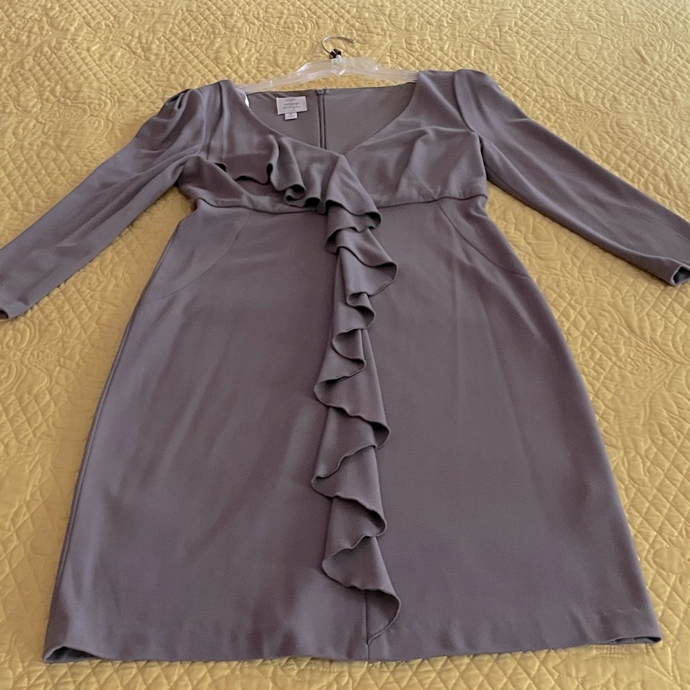 Suzi Chin for Maggy Boutique Gray Long Sleeve Dress